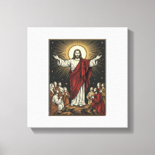 Toile Jésus vintage gloire radieuse gravure chrétienne D