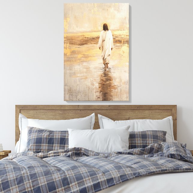 Toile Jesus walks on the water in white clothes (Insitu(Chambre))