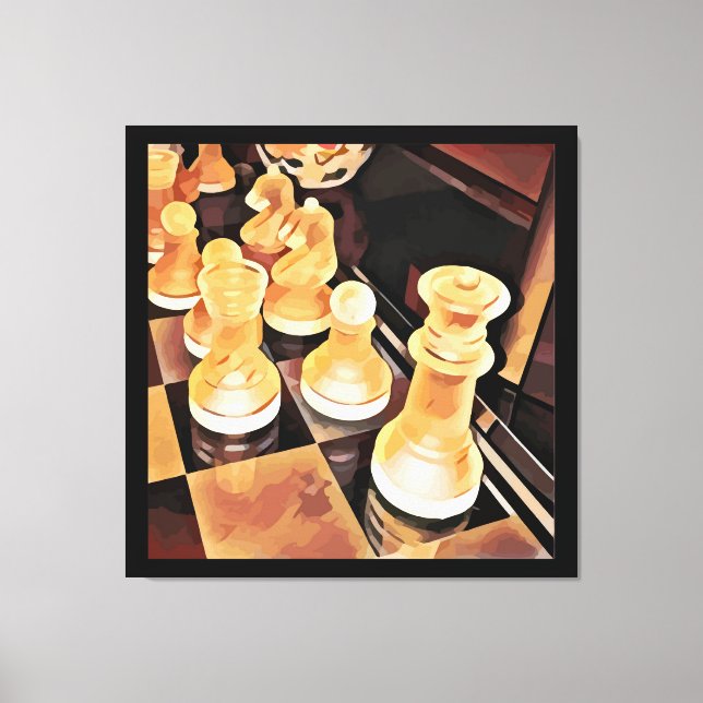 Toile Jeu d'échecs Art Abstrait original (Recto)