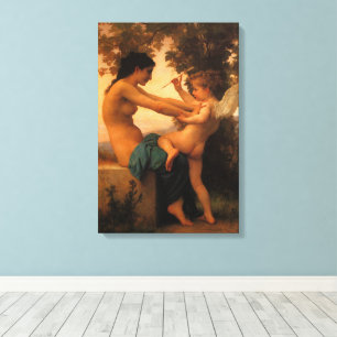 Toile Jeune Fille se défendant contre Cupidon par Bougue