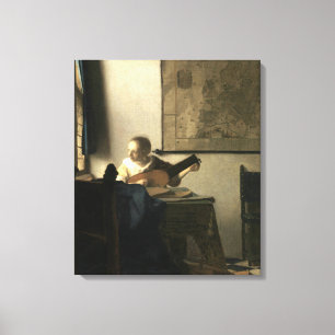Toile Johannes Vermeer Femme avec un trait