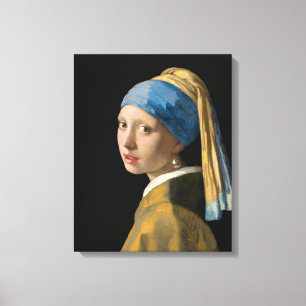 Toile Johannes Vermeer - Jeune fille au collier de perle