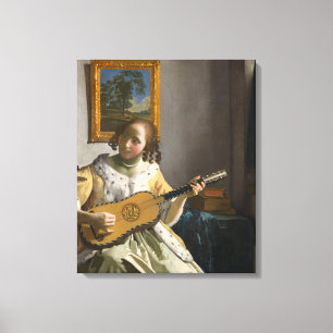 Toile Johannes Vermeer - Joueuse de guitare