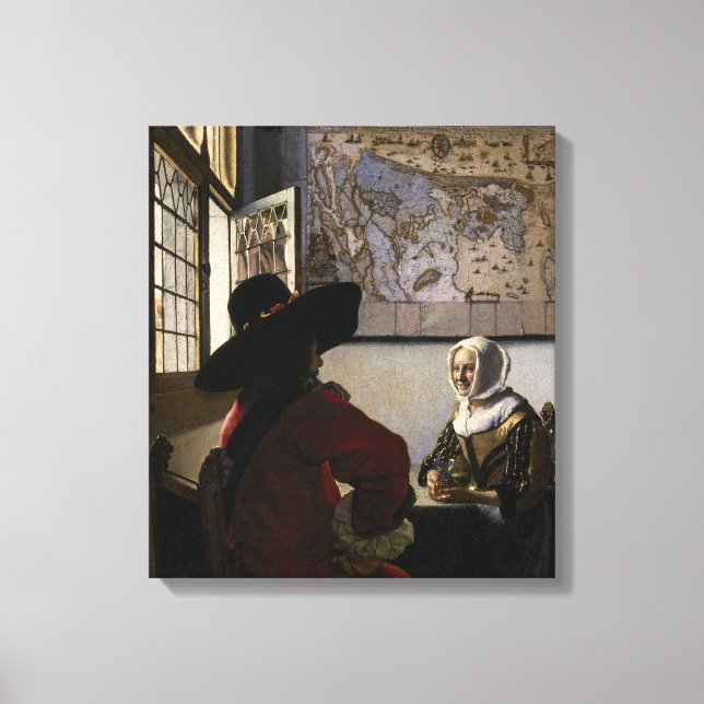 Toile Johannes Vermeer - Officier avec une fille qui rit (Recto)