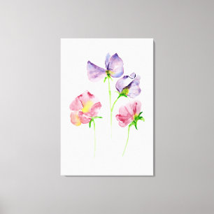 Toile Joli Aquarelle Pois doux Pink Purple
