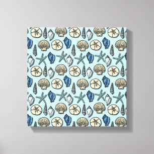 Toile Joli Blue Shell Starfish Motif de mer