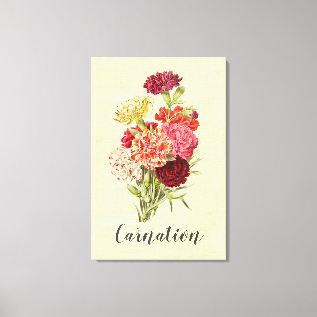 Toile Joli Bouquet Carnation Vintage (Recto)