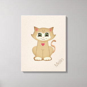 Toile Joli chaton sur fond beige