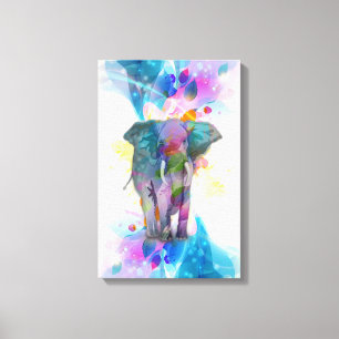 Toile joli coloré aquarelle éclabousser éléphant