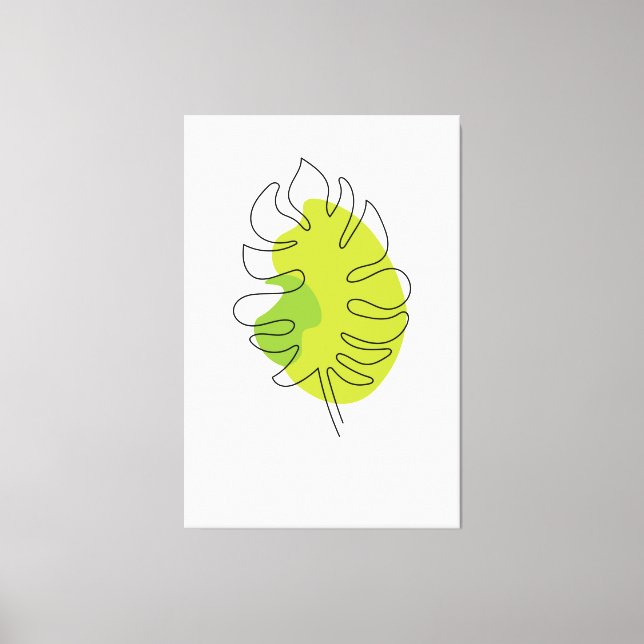 Toile Joli feuillage isolé tropical à une ligne (Recto)