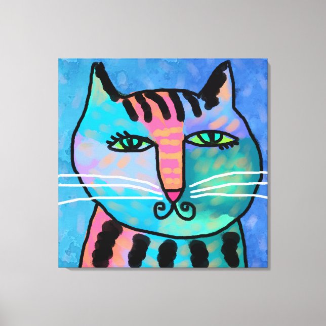 Toile Joli garçon Abstrait peinture de chat (Recto)