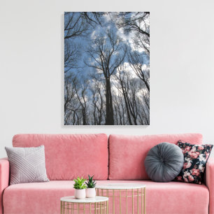 Toile Joli peuplier Tulipe Ciel bleu nuageux