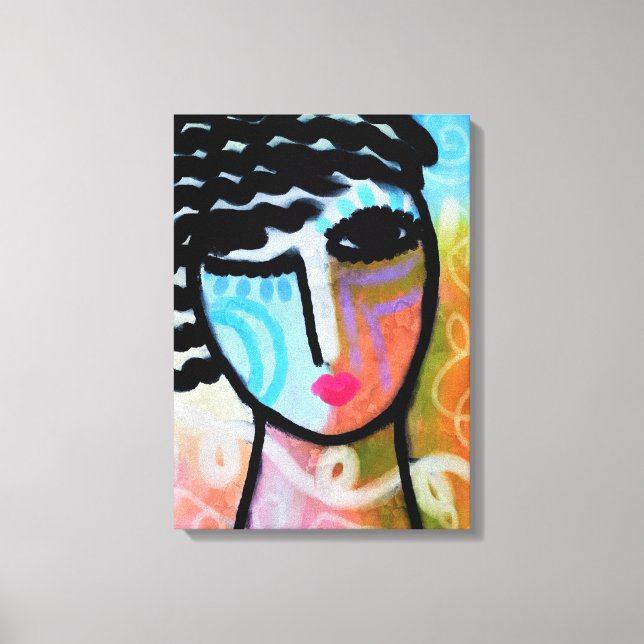 Toile Joli portrait numérique Abstrait d'une femme (Recto)