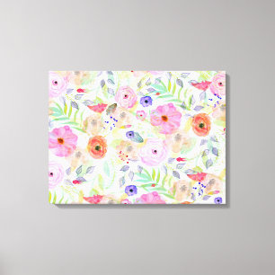 Toile Jolie aquarelle peinture à la main abstraite flora