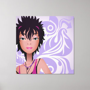 Toile Jolie Fille de hanche Enveloppé Canvas