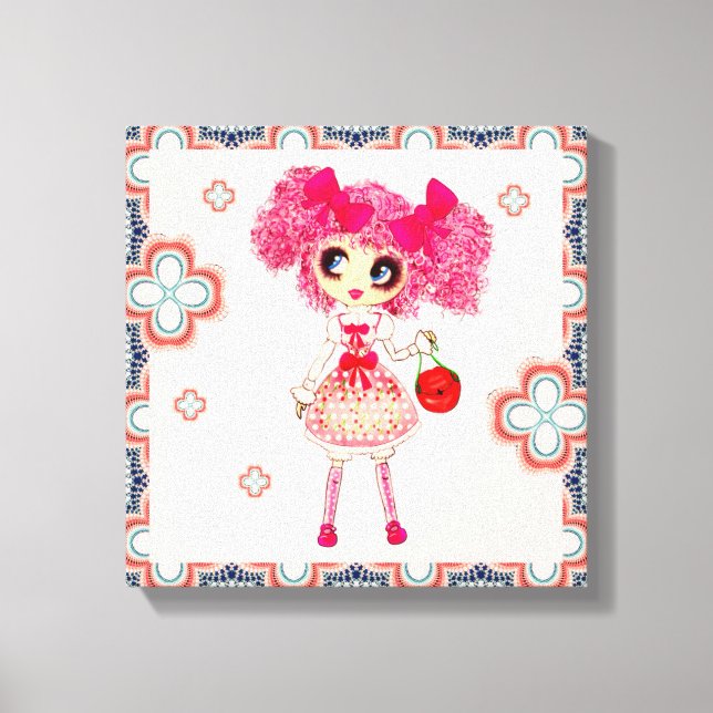 Toile Jolie fille PinkyP rose Kawaii fille par LeahG (Recto)