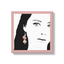 Jolie fille visage mode illustration florale migno