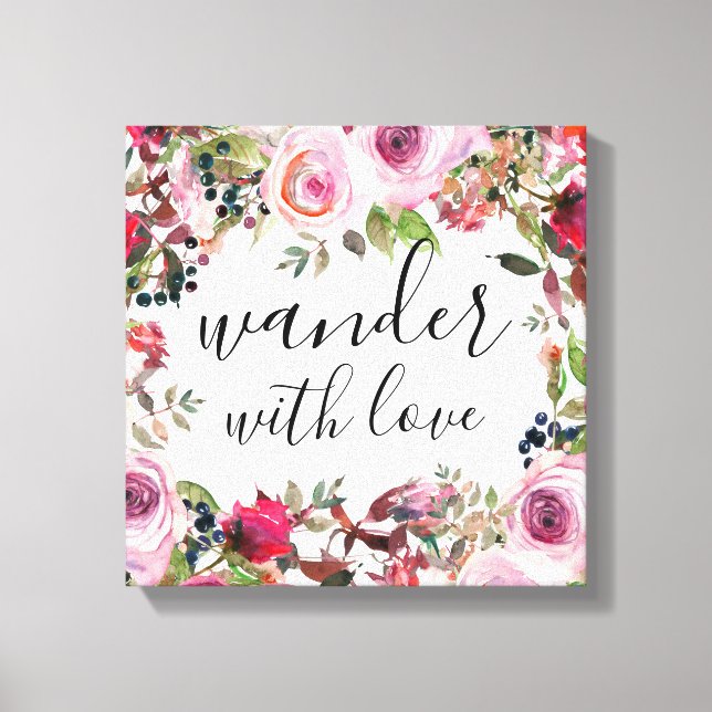 Toile Jolie florale errer avec Love Canvas Wall Art (Recto)