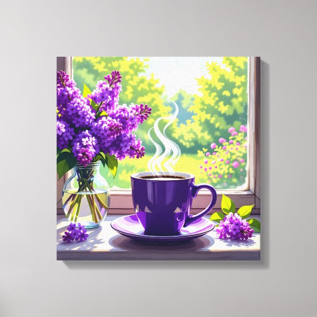 Toile Jolie Lilacs et café violets (Recto)