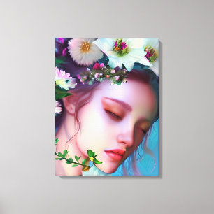 Toile Jolies fleurs de poils dans l'Imaginaire de cheveu