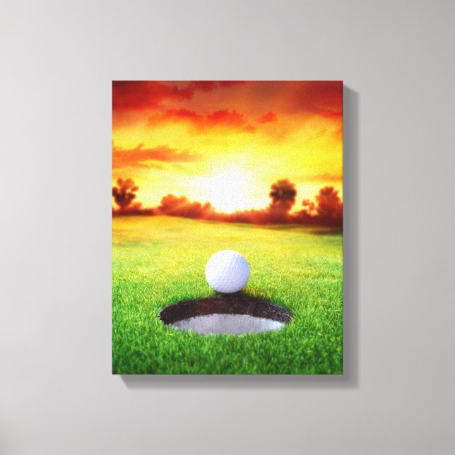 Toile Jouer au golf au coucher du soleil en Floride (Recto)