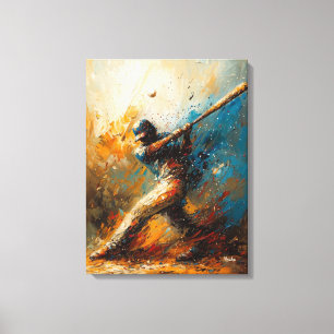 Toile Joueur de baseball abstrait - Art sportif dynamiqu