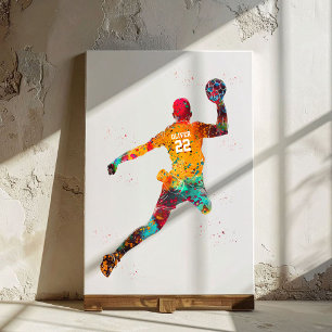 Toile Joueur de Handball Coloré