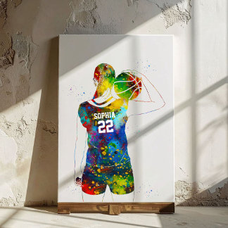 Toile Joueuse de basket-ball féminine