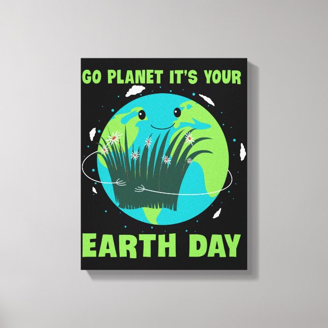 Toile Jour des terres : Go Planet C'est ton Jour des ter (Recto)