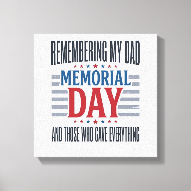Toile Jour du Souvenir Papa Tribut Patriotique (Recto)