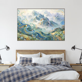 Toile Journée brumeuse dans les montagnes