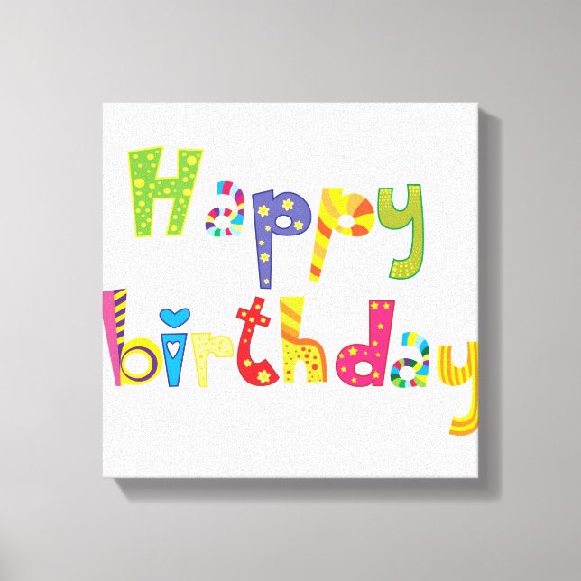 Toile Joyeuses lettres d'amusement d'anniversaire (Recto)