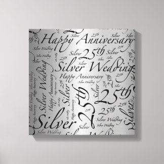 Toile Joyeux 25e anniversaire Mot Art Graphique