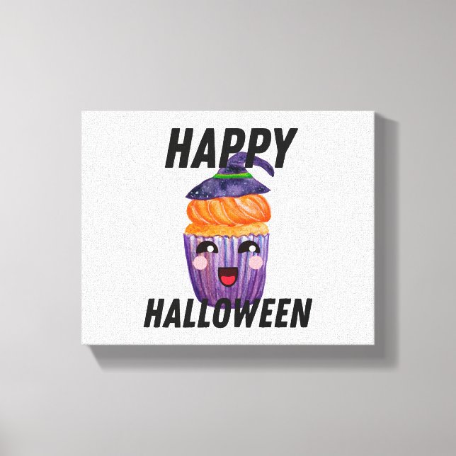 Toile Joyeux costume d'Halloween Cupcake Halloween (Recto)