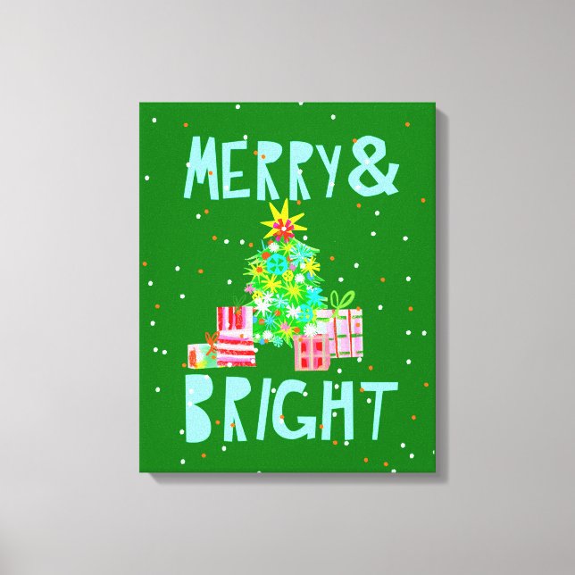 Toile Joyeux et brillant sapin de Noël (Recto)