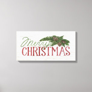 Toile Joyeux Noël   Bois blanc