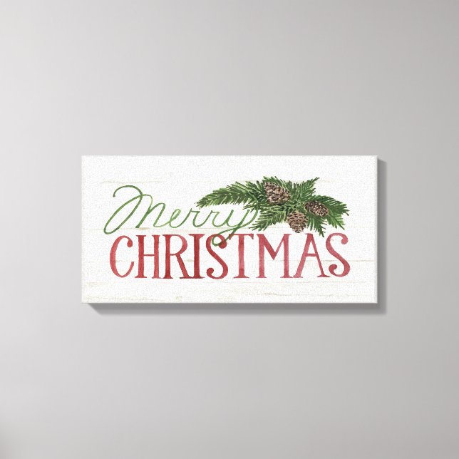 Toile Joyeux Noël | Bois blanc (Recto)