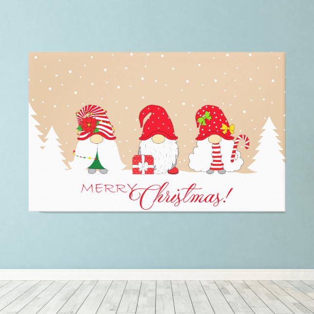 Toile Joyeux Noël Gnomes (Insitu (Plancher de Bois))