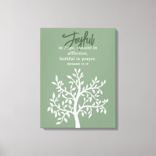Toile Joyeux Verse de la Bible et arbre simple