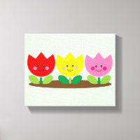Joyeux visage Tulip Fleurs Jardin art