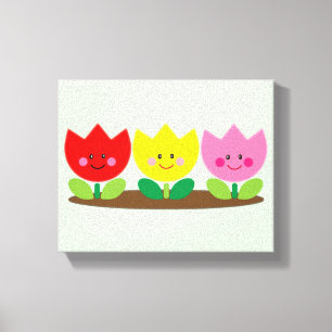 Toile Joyeux visage Tulip Fleurs Jardin art