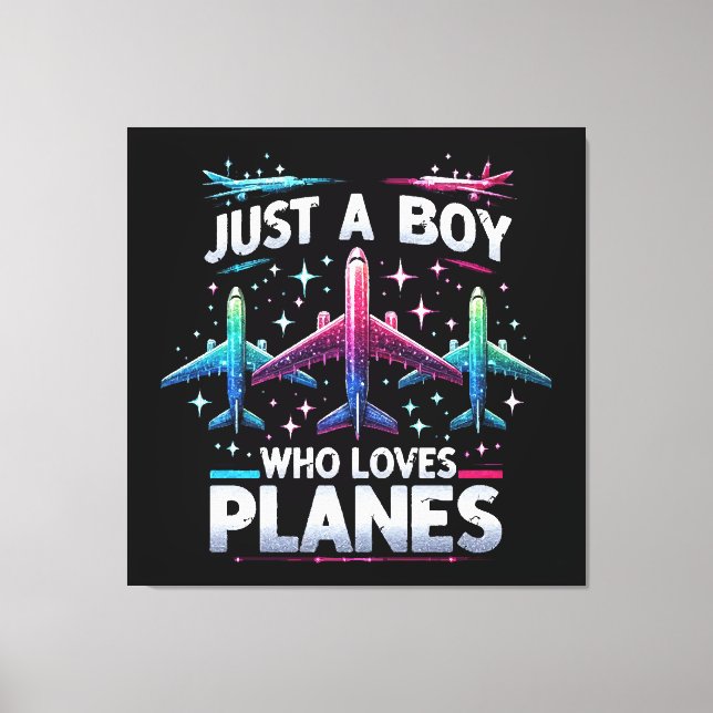 Toile Juste un garçon qui aime les avions (Recto)