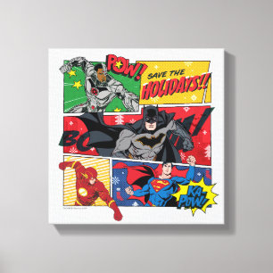 Toile Justice League "Sauvez les fêtes !"