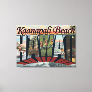 Toile Kaanapali Beach, Hawaii - Scènes à grandes lettres
