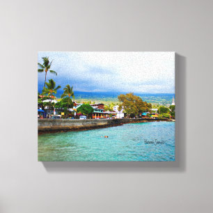 Toile Kailua Kona Pier Hawaii Art numérique de peinture 