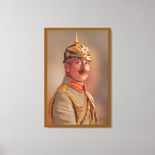 Toile Kaiser Guillaume II, empereur d'Allemagne avec sig