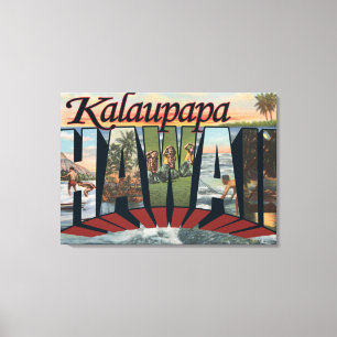 Toile Kalaupapa, Hawaii - Scènes de grandes lettres