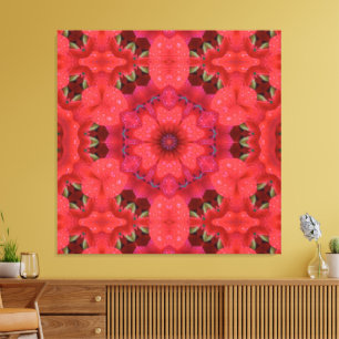 Toile Kaleidoscope Écarlate Embrassé par la Pluie