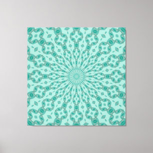 Toile Kaleidoscope Vert Yukka et Rose