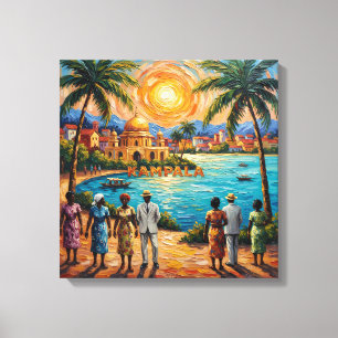 Toile Kampala Ouganda Waterfront Coucher de soleil doré